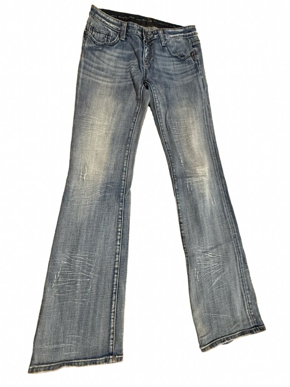 ReRock Rock & Republic For Express Bootcut Jeans Low Rise Distressed Denim 32x33